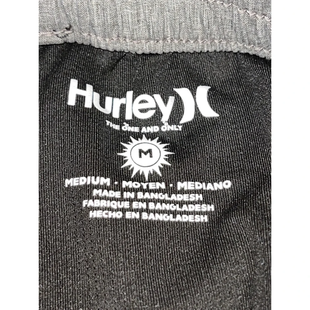 Hurley Mens Board Shorts Black Swim Trunks Elastic Waist Medium